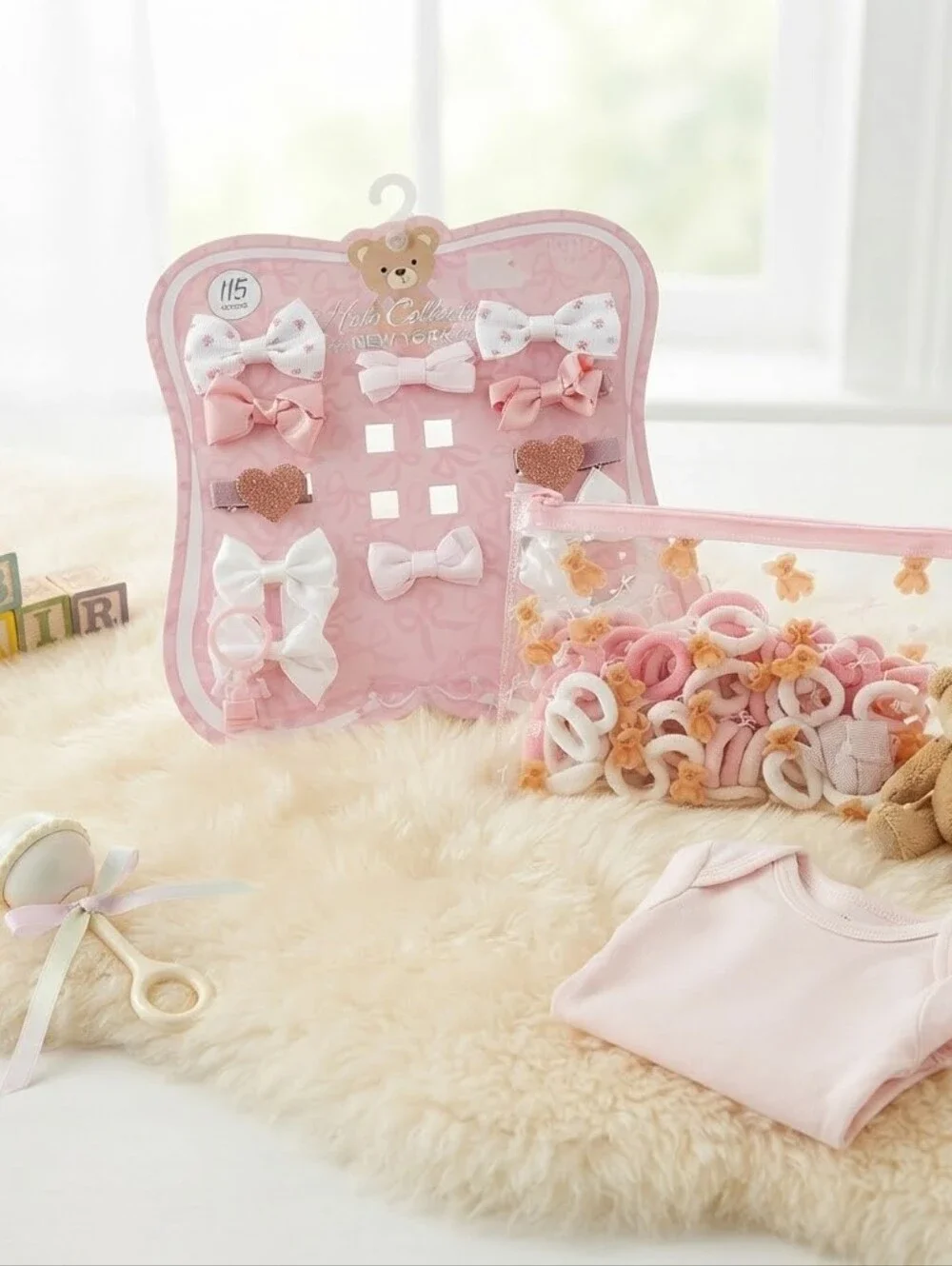 CAPELLI OF NEW YORK, Baby Hair Acessory Set. BOW/CLIPS